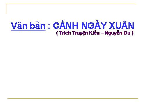 Bài 6. Cảnh ngày xuân