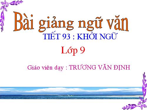 Bài 18. Khởi ngữ