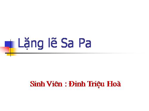 Bài 14. Lặng lẽ Sa Pa