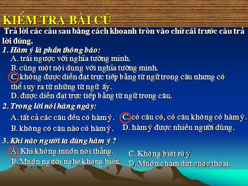 Bài 25. Nghĩa tường minh và hàm ý (tiếp theo)