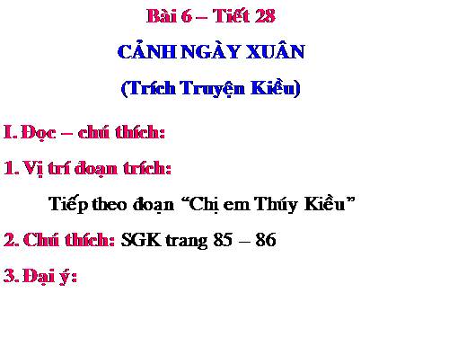 Bài 6. Cảnh ngày xuân