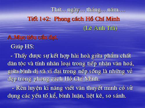 Bài 1. Phong cách Hồ Chí Minh