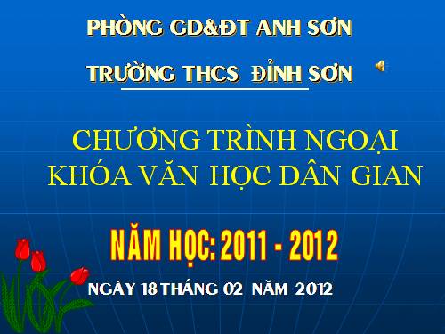 NGOẠI KHOÁ VĂN HỌC DÂN GIAN