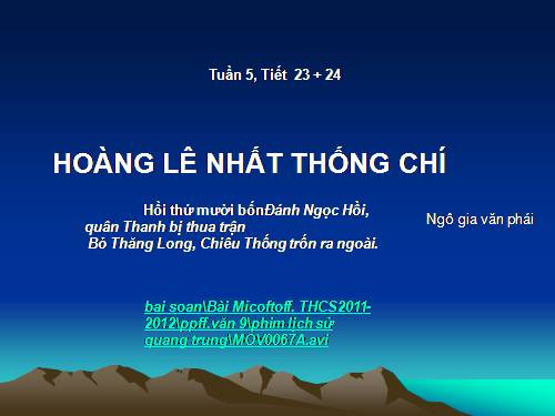 Bài 5. Hoàng Lê nhất thống chí - Hồi thứ mười bốn