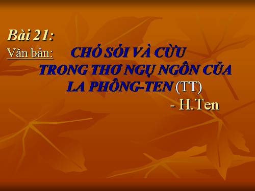 Bài 21. Chó sói và cừu trong thơ ngụ ngôn của La Phông-ten