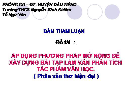 BẢN THAM LUẬN