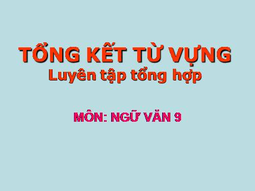 Bài 12. Tổng kết về từ vựng (Luyện tập tổng hợp)