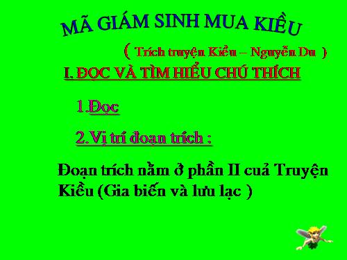 Bài 7. Mã Giám Sinh mua Kiều