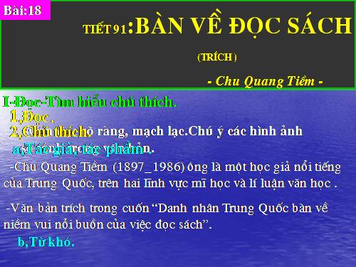 Bài 18. Bàn về đọc sách