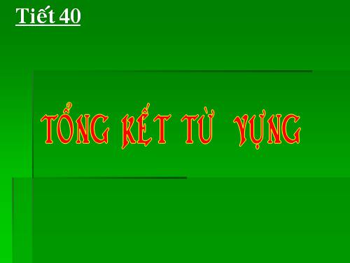 Bài 9. Tổng kết về từ vựng (Từ đơn, từ phức,... từ nhiều nghĩa; Từ đồng âm,... trường từ vựng)