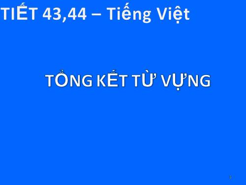 Bài 9. Tổng kết về từ vựng (Từ đơn, từ phức,... từ nhiều nghĩa; Từ đồng âm,... trường từ vựng)