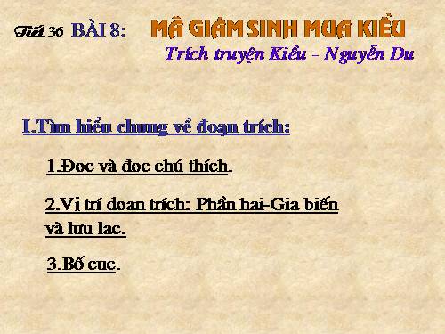 Bài 7. Mã Giám Sinh mua Kiều