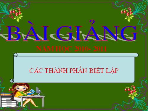 Bài 19. Các thành phần biệt lập