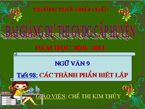 Bài 19. Các thành phần biệt lập