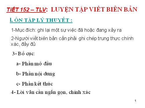 Bài 29. Luyện tập viết biên bản