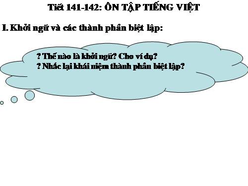 Bài 27. Ôn tập phần Tiếng Việt (Khởi ngữ, Các thành phần biệt lập,...)