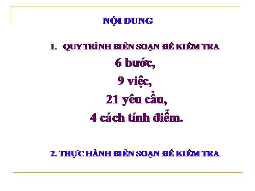 Các bước ra đề kiểm tra