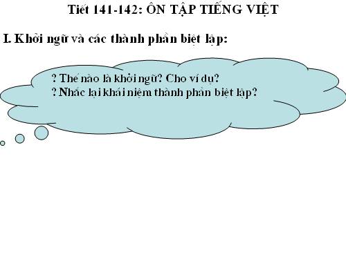 Bài 27. Ôn tập phần Tiếng Việt (Khởi ngữ, Các thành phần biệt lập,...)