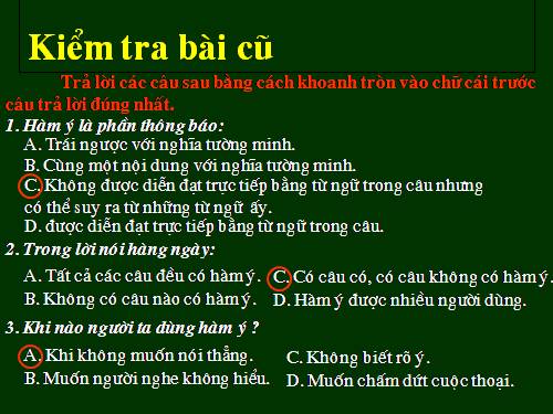 Bài 25. Nghĩa tường minh và hàm ý (tiếp theo)