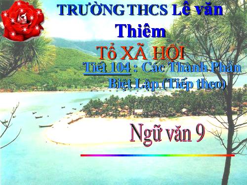 Bài 20. Các thành phần biệt lập (tiếp theo)