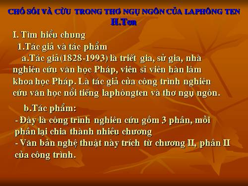 Bài 21. Chó sói và cừu trong thơ ngụ ngôn của La Phông-ten