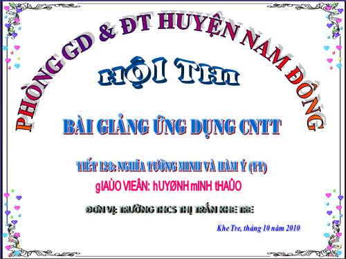 Bài 25. Nghĩa tường minh và hàm ý (tiếp theo)