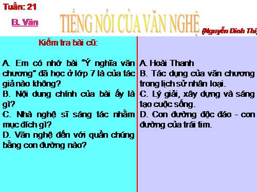 Bài 19. Tiếng nói của văn nghệ