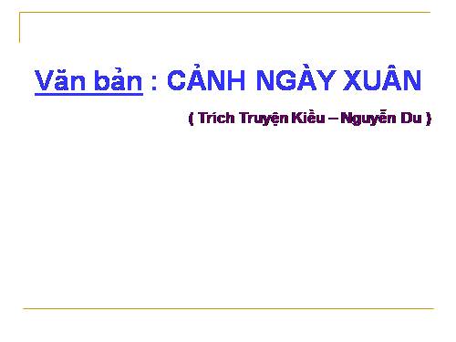 Bài 6. Cảnh ngày xuân