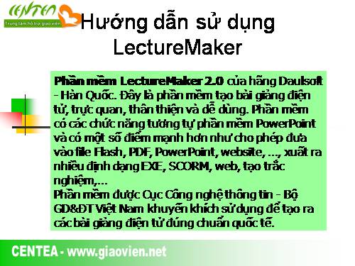 Cách sử dụng phần mềm Lecture Maker