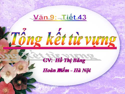 Bài 9. Tổng kết về từ vựng (Từ đơn, từ phức,... từ nhiều nghĩa; Từ đồng âm,... trường từ vựng)