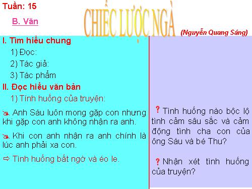 Bài 15. Chiếc lược ngà