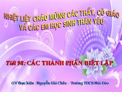 Bài 19. Các thành phần biệt lập