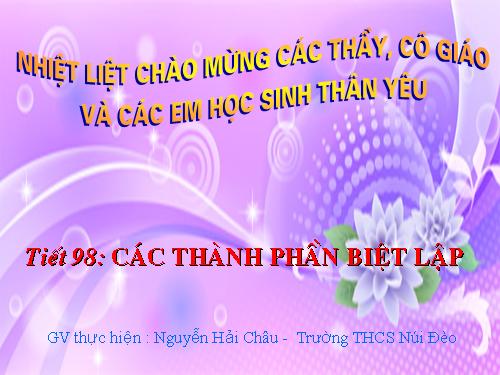 Bài 19. Các thành phần biệt lập