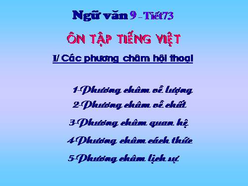 Bài 14. Ôn tập phần Tiếng Việt (Các phương châm hội thoại)