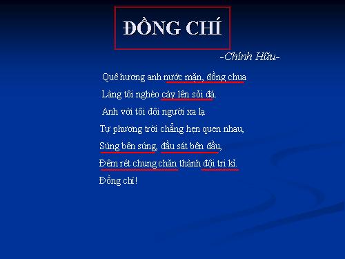 Bài 10. Đồng chí