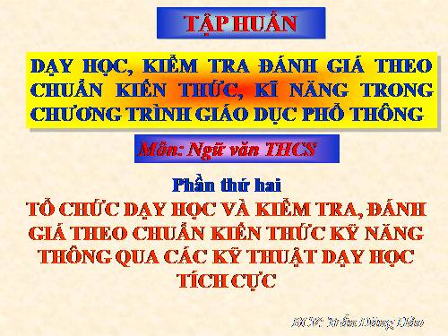 Chuẩn KT-KN: Quan niệm DH tích cực