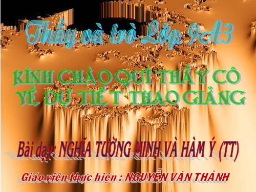 Bài 25. Nghĩa tường minh và hàm ý (tiếp theo)