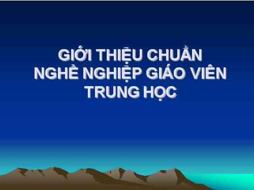 BÁO CÁO CHUẨN GV THCS