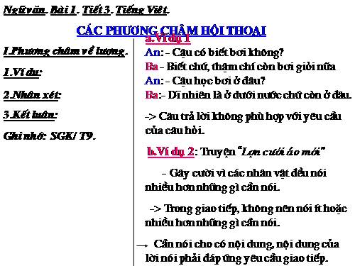 Bài 1. Các phương châm hội thoại