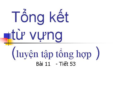 Bài 12. Tổng kết về từ vựng (Luyện tập tổng hợp)