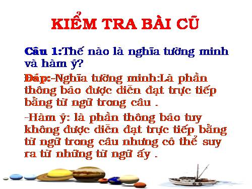 Bài 25. Nghĩa tường minh và hàm ý (tiếp theo)