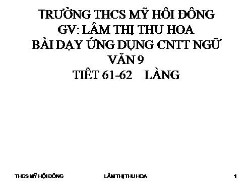 Bài 13. Làng