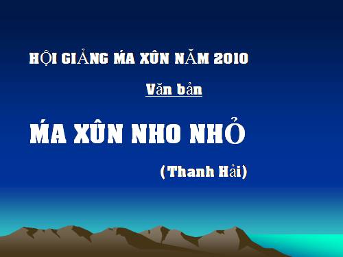 Bài 23. Mùa xuân nho nhỏ