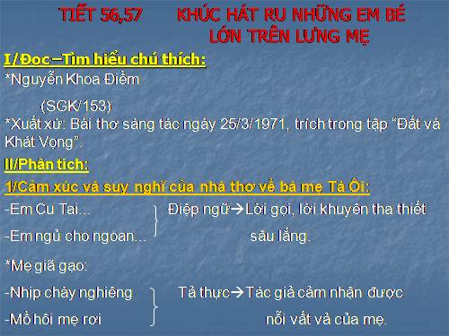 Bài 12. Khúc hát ru những em bé lớn trên lưng mẹ