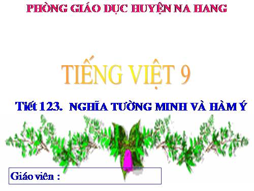 Bài 24. Nghĩa tường minh và hàm ý