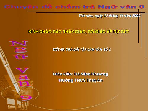 Bài 9. Trả bài tập làm văn số 2
