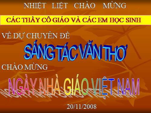 Chuyên đề Sáng tác văn thơ THCS