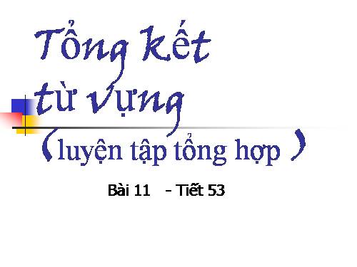 Bài 12. Tổng kết về từ vựng (Luyện tập tổng hợp)