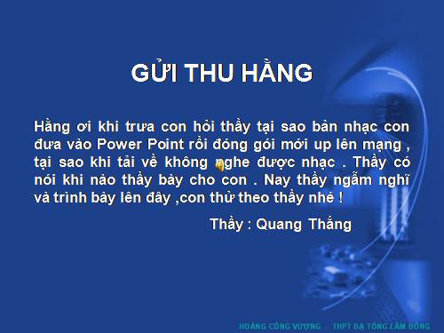 GỬI THU HẰNG