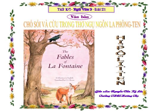 Bài 21. Chó sói và cừu trong thơ ngụ ngôn của La Phông-ten